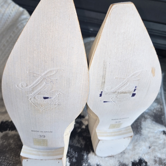 Free People Bren Textile Slouch Boots Embroidered Ivory Size 39=9 🤍🤍 - Picture 9 of 10